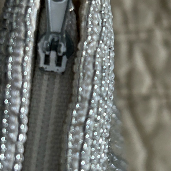 Vintage Magid 1960s Beaded Silver Art Deco Style Zip Closure Small Clasp - Picture 4 of 9